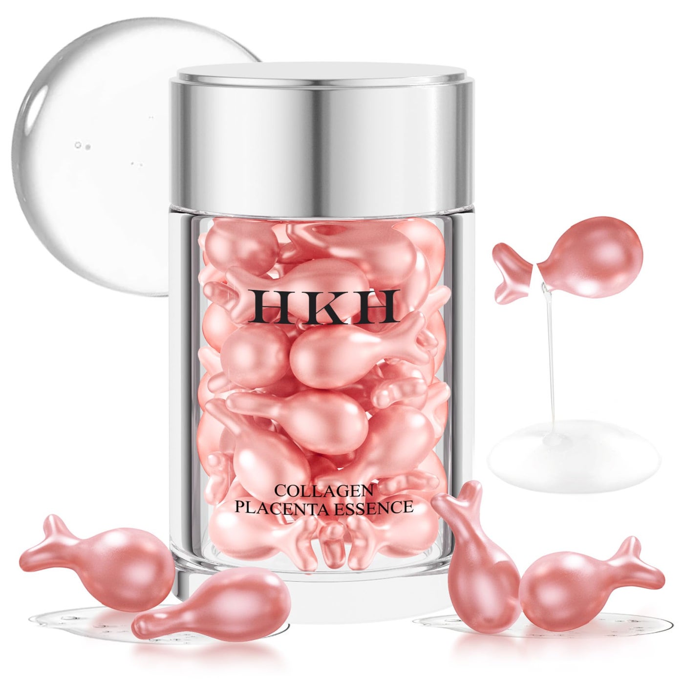 HKH Retinol Serum Capsules for Face: 48 Capsules Vitamin A Anti-Aging Wrinkle Skin Care Night Serum - Vitamin E Collagen Oil for Women - Daily Deep skincare for Fine Lines Smooths Hydrates - 0.58 Oz