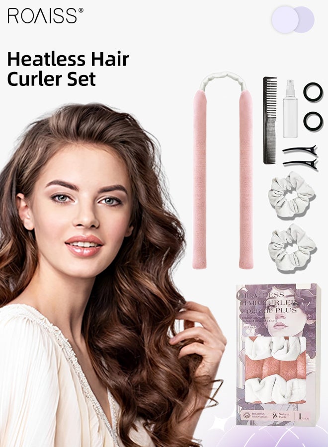9-Piece Heatless Hair Curler Set, 35.5" Long No Heat Curling Hair Roller to Sleep in for Long Hair, Soft Overnight DIY Reusable Hair Curling Rods Kit for Women Grils