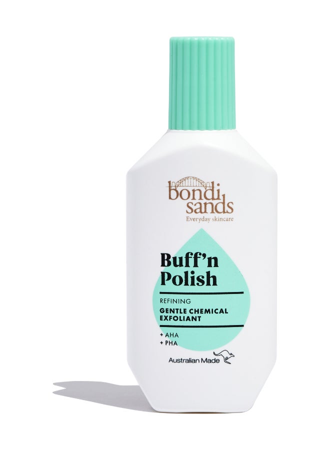 Buff N Polish Chemical Exfoliant 30ml | AHA BHA Liquid Face Exfoliant for Smooth Radiant Skin | Pore-Refining & Brightening Chemical Peeling Treatment | Gentle Daily Exfoliating Serum for Dull Uneven Skin