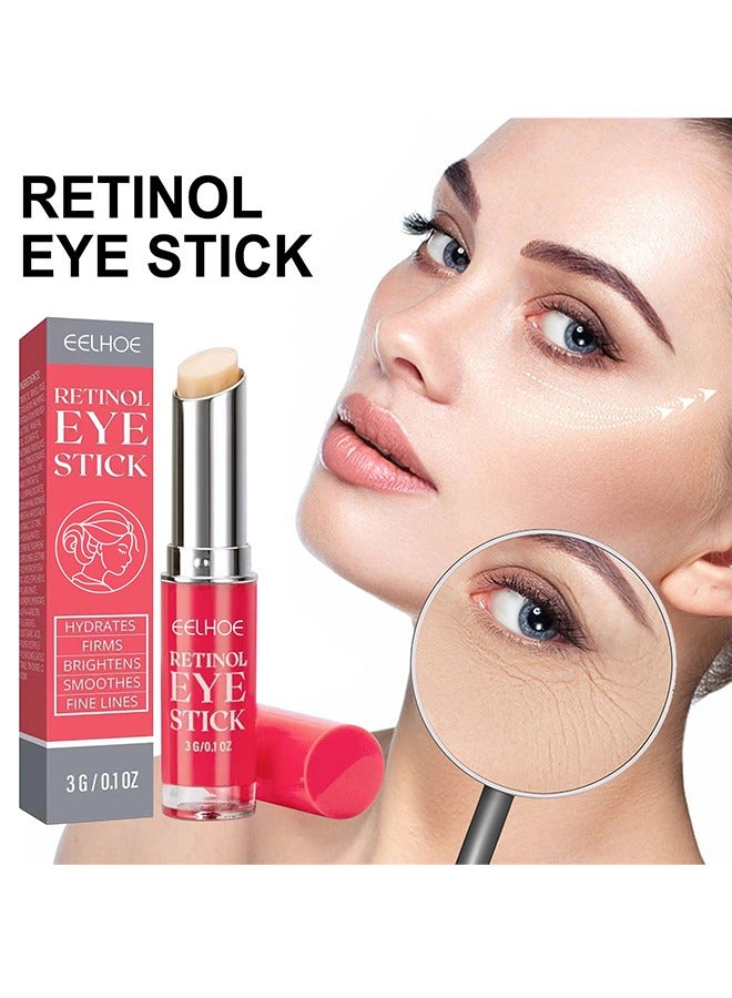 Retinol Eye Stick With Collagen And Hyaluronic Acid For Dark Circle Puffiness Eye Bags And Fine Lines Retinol Eye Cream Eye Brightener Stick Under Eye Cream For Anti Aging Improve Eye Skin