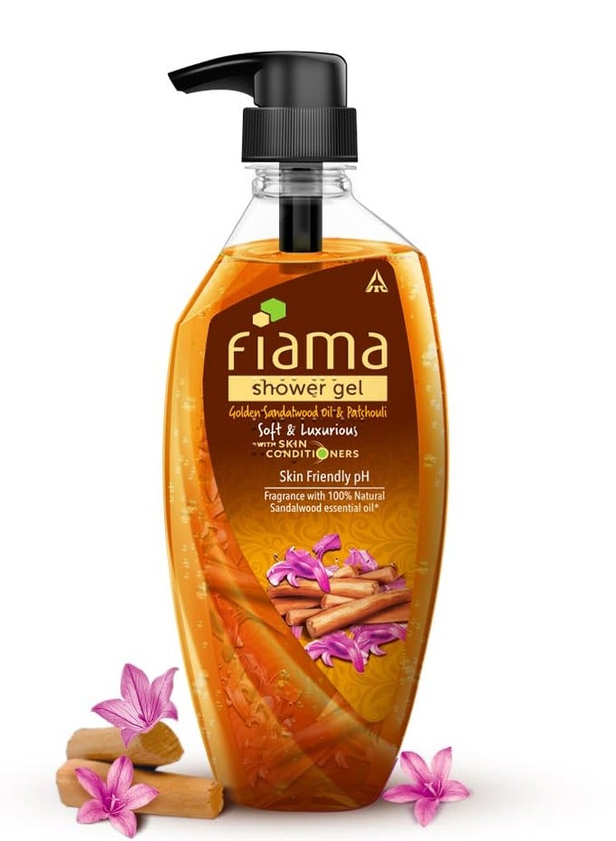 Body Wash Shower Gel Golden Sandalwood Oil and Patchouli, 500ml, Body Wash for Women & Men with Skin Conditioners for Soft and Luxurious Skin