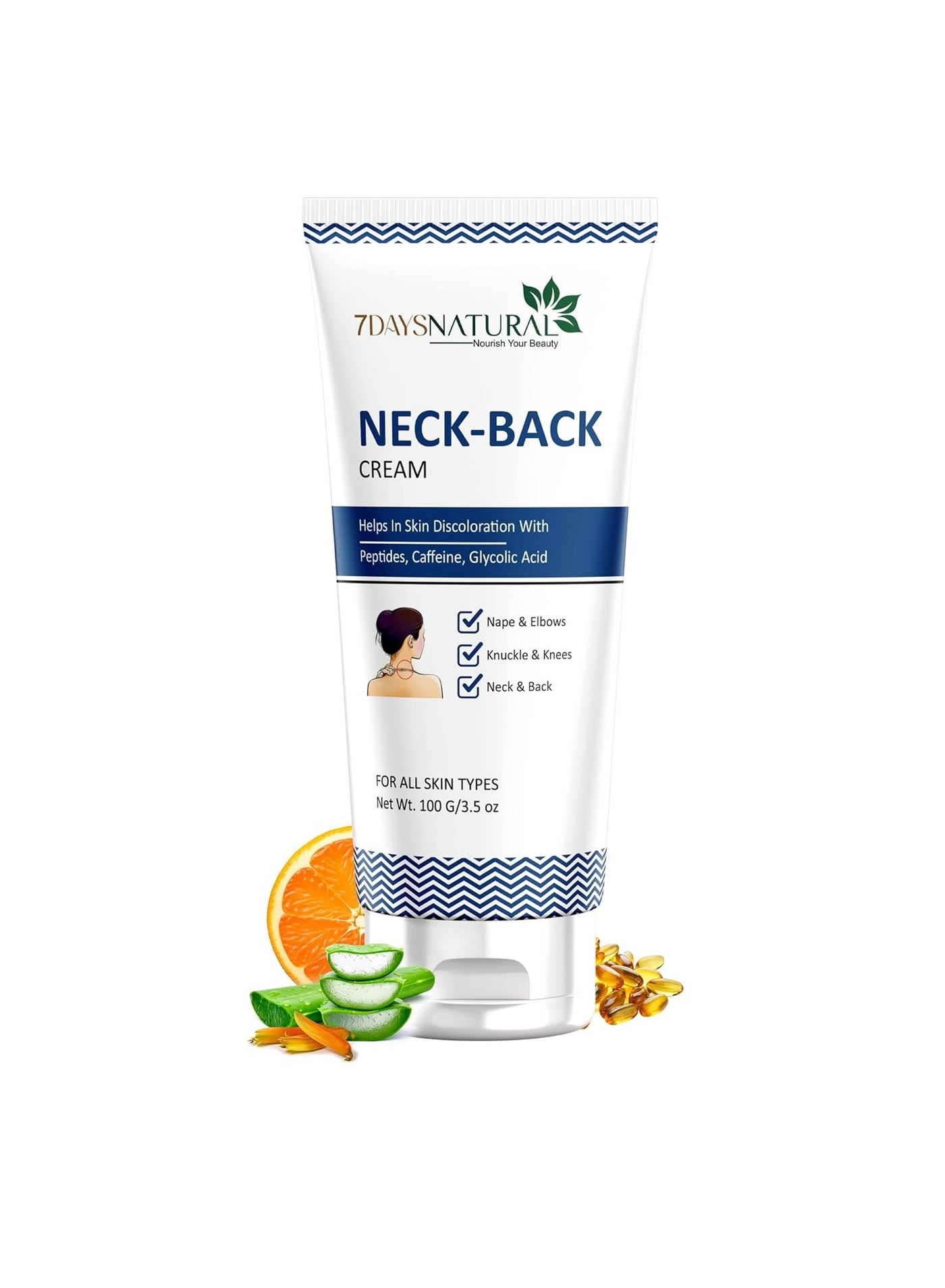 7 Days Neck Cream for Acanthosis Nigricans | For Dark Body Parts Like Neck, Ankles, Knuckles, Armpits, Thighs, Elbows| Exfoliant 100gm