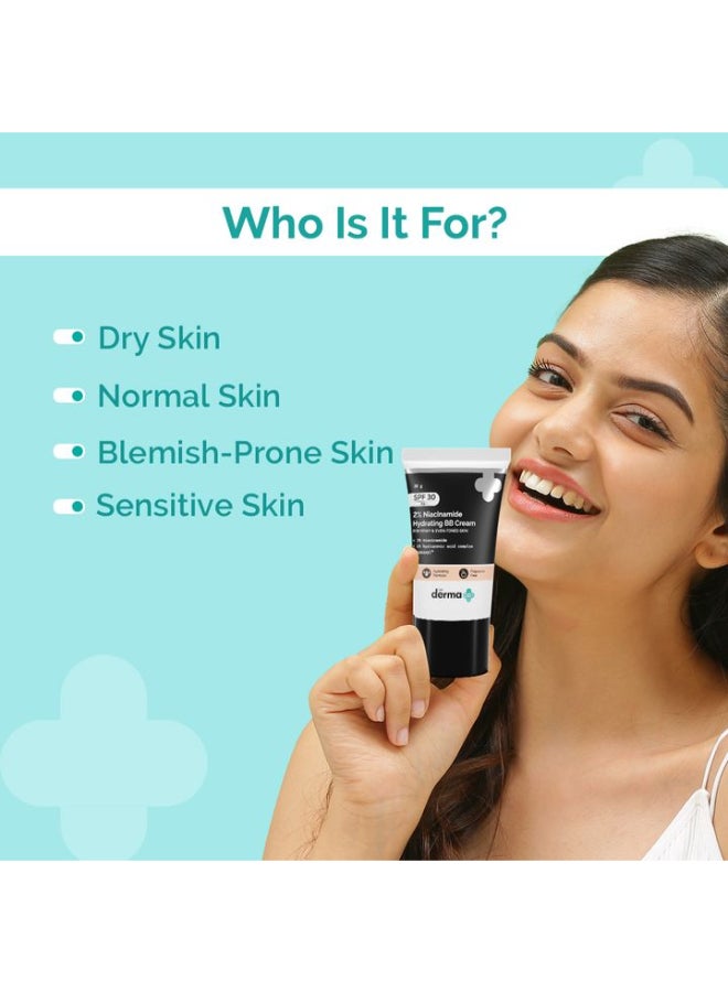 The Derma Co. 2% Niacinamide Hydrating BB Cream with 1% Hyaluronic Acid Complex & Aquaxyl, 30 g | 01 - Ivory - image 3
