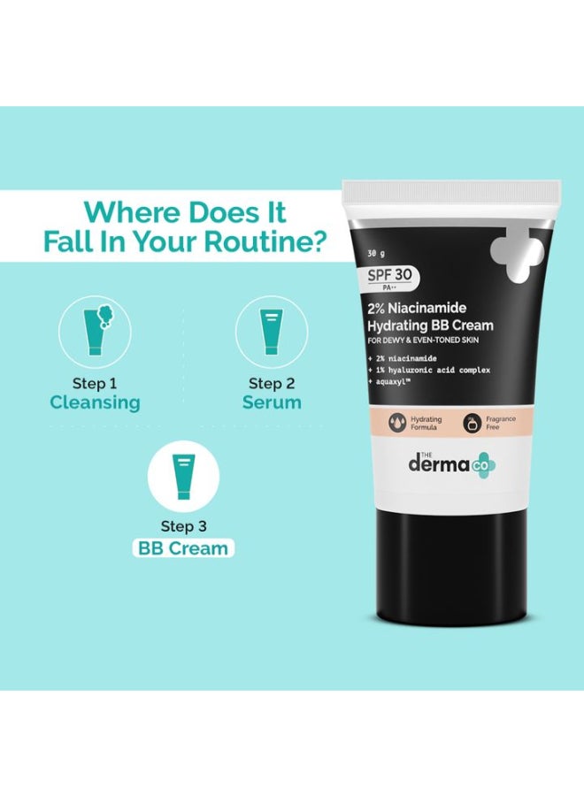 The Derma Co. 2% Niacinamide Hydrating BB Cream with 1% Hyaluronic Acid Complex & Aquaxyl, 30 g | 01 - Ivory - image 5