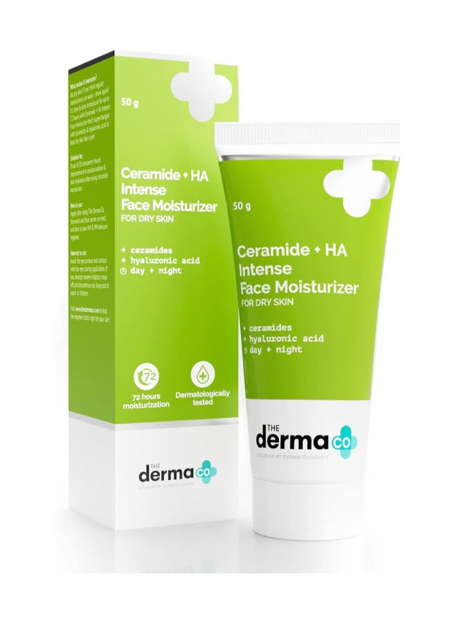 Ceramide + HA Intense Moisturizer with Hyaluronic Acid for Dry Skin Repairs Dry And Dull Skin | Locks In Moisture