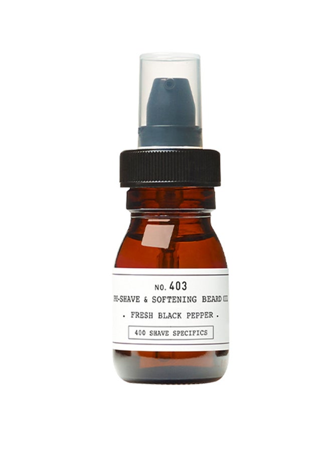 Pre-Shave & Softening Beard Oil in Fresh Black Pepper - Softens Facial Hair for a Smoother Shave, Leaves a Spicy, Masculine Scent (30 ml)