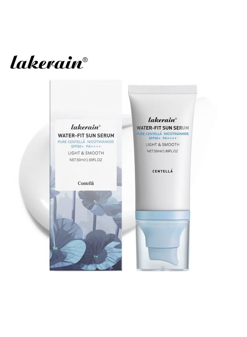Sunscreen SPF 50, Hyalu Cica Water-Fit Sun Serum, Face Sun Screen Long-Lasting Protection, Cen-tella Madagascar Sunscreen, NO White Cast - Dry Oily Skincare (Blue 1)