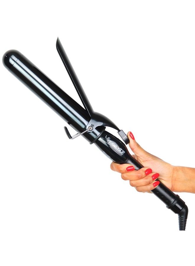 1.5 Inch Curling Iron with Clip - Professional 8" Extra Large Barrel for Big Long Hair | 1 1/2" 38mm Jumbo Wide Thick Ceramic Curler Wand | Adjustable Temperature | Dual Voltage