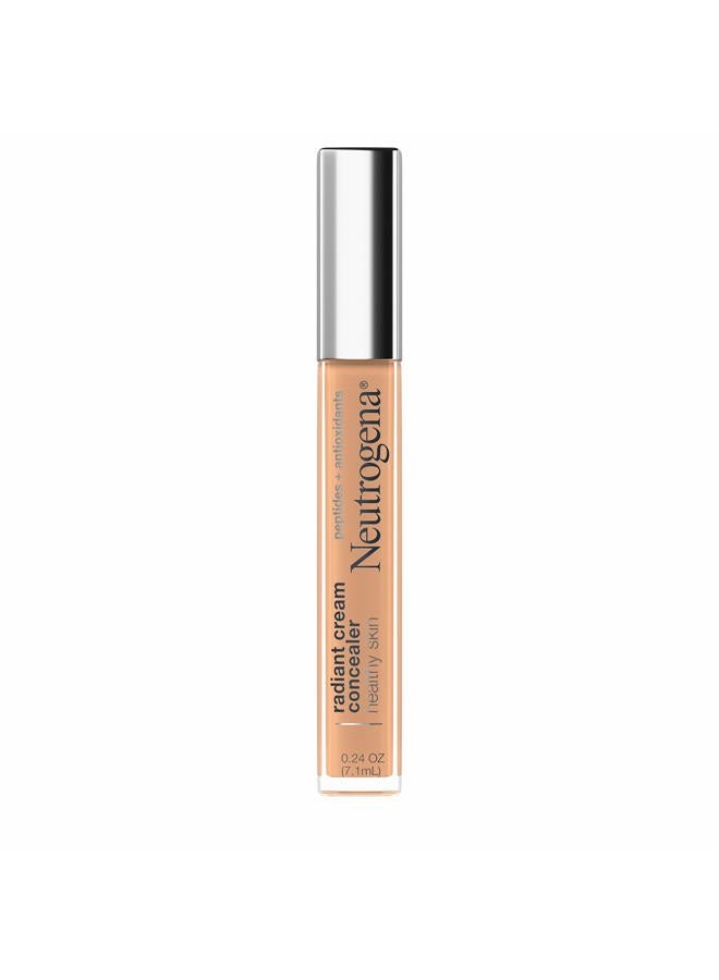Healthy Skin Radiant Brightening Cream with Peptides & Vitamin E Antioxidant, Lightweight Perfecting Concealer Cream, Non-Comedogenic, Almond Medium 02 with warm undertones, 0.24 oz