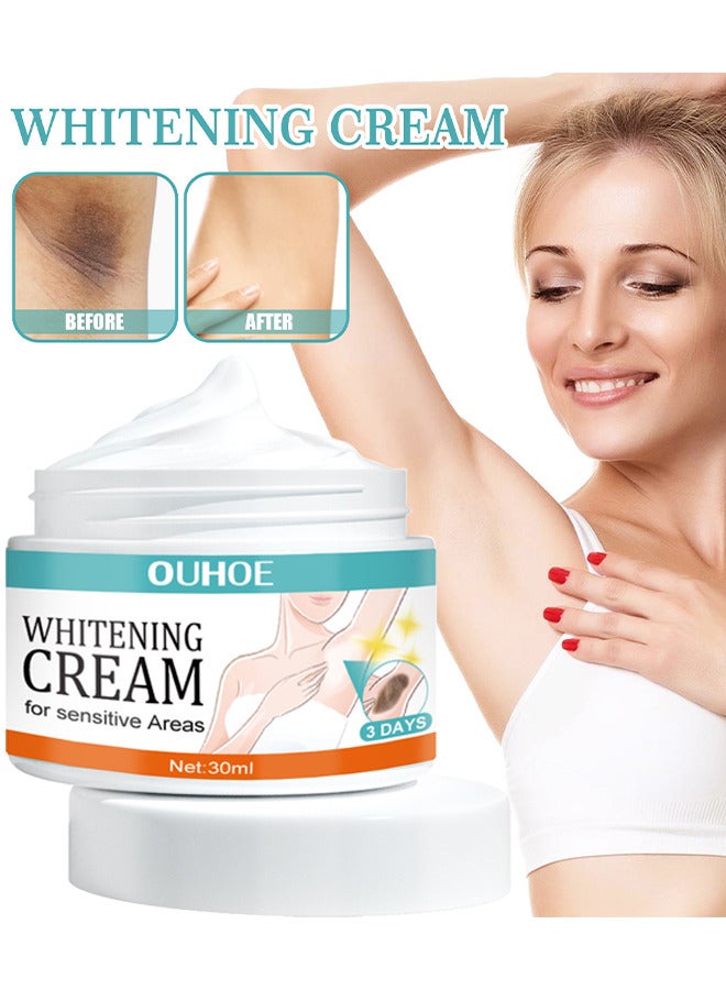 Whitening Cream For Sensitive Areas, Dark Spot Remover For Face And Body For Neck, Underarm Elbows Intimate Areas Knees And Private Areas, Bleaching Cream For Intimate Skin, Armpit, Neck, Knees