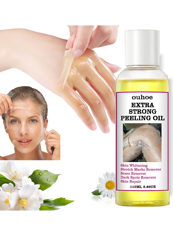 110 ML Yellow Peeling Oil, Exfoliating Dark Skin For Body, Yellow Peeling Oil Body Whitening Skins, Butter Peeling Lightening Brighten Complexion For Cleansing And Moisturizing