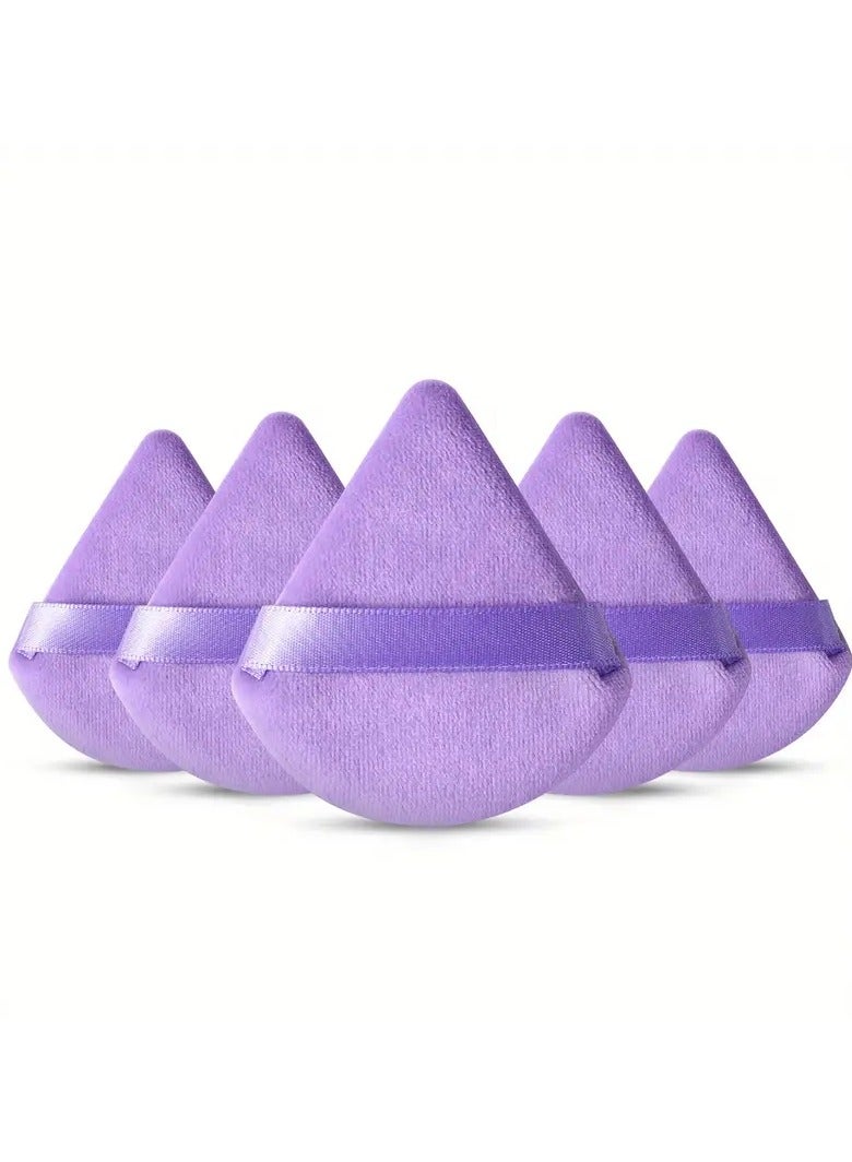 Powder Puff 5 pcs Make Up Puff FaceSoft TrianglePowder Puffs for Loose Powder MineralPowder Baby Powder Velous Cosmetic Foundation Sponges Blender