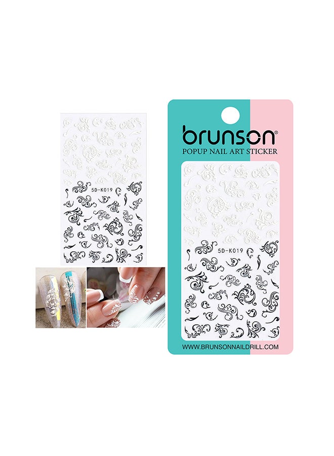 5D Flower Decals Exquisite Self Adhesive Nail Art Decoration Stickers 5D-k019
