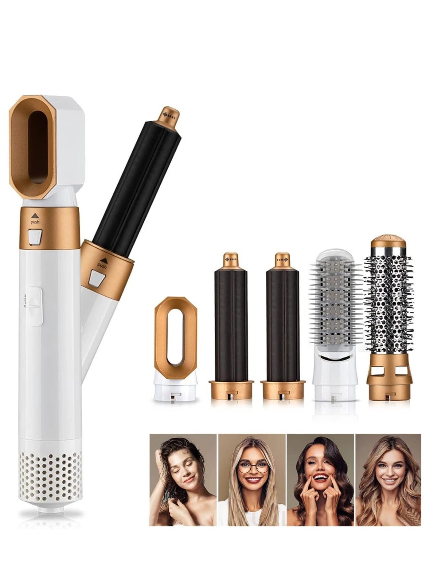 5 in 1 Hair Dryer Hot Air Brush Styler Negative ​Ion Hair Straightener Volumizer Hair Curler Hot Air Comb Brush