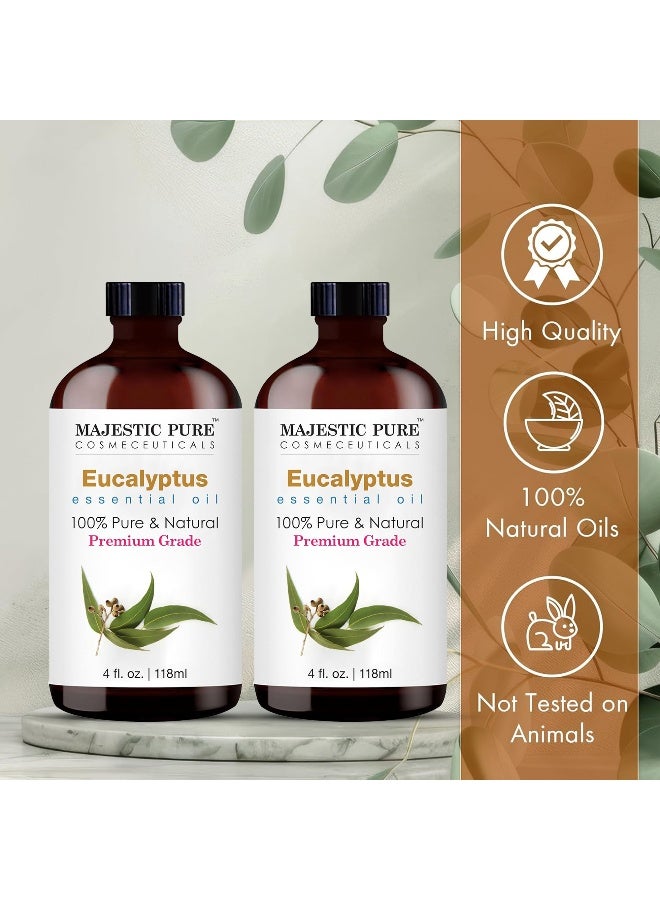 Majestic Pure Eucalyptus Essential Oil Pack of 2 | 118ml Each | 100% Pure & Natural | Aromatherapy, Diffuser, Humidifier, Skin Care & Massage | Stress Relief & Breathing Support | Premium Grade - image 2