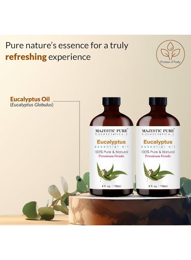 Majestic Pure Eucalyptus Essential Oil Pack of 2 | 118ml Each | 100% Pure & Natural | Aromatherapy, Diffuser, Humidifier, Skin Care & Massage | Stress Relief & Breathing Support | Premium Grade - image 3