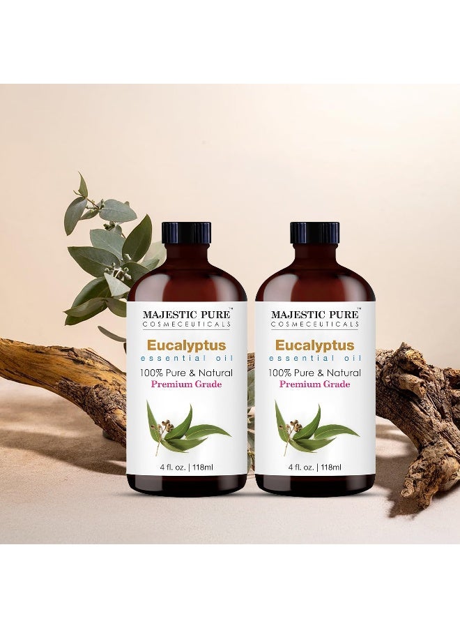 Majestic Pure Eucalyptus Essential Oil Pack of 2 | 118ml Each | 100% Pure & Natural | Aromatherapy, Diffuser, Humidifier, Skin Care & Massage | Stress Relief & Breathing Support | Premium Grade - image 4