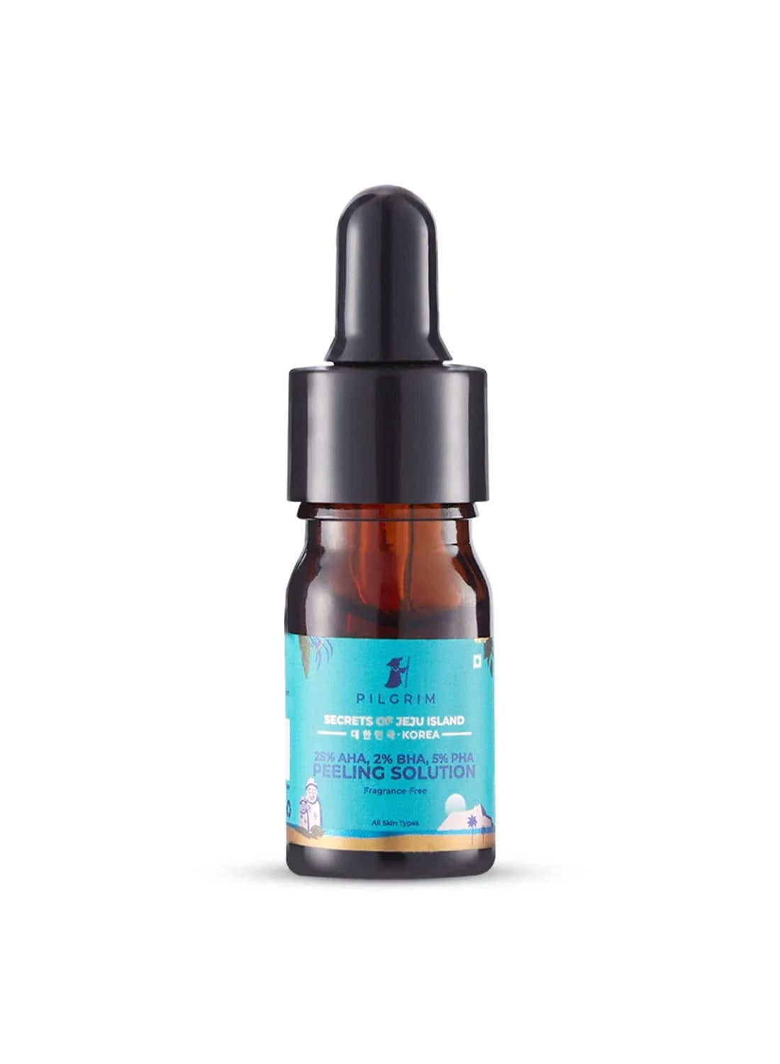 Pilgrim 25% AHA + 2% BHA + 5% PHA Peeling Solution Mini for Face | 10-Minute Facial | Chemical peel for face for glowing skin | Exfoliating serum| Men & Women | At-home facial | 5 ml (Sample)