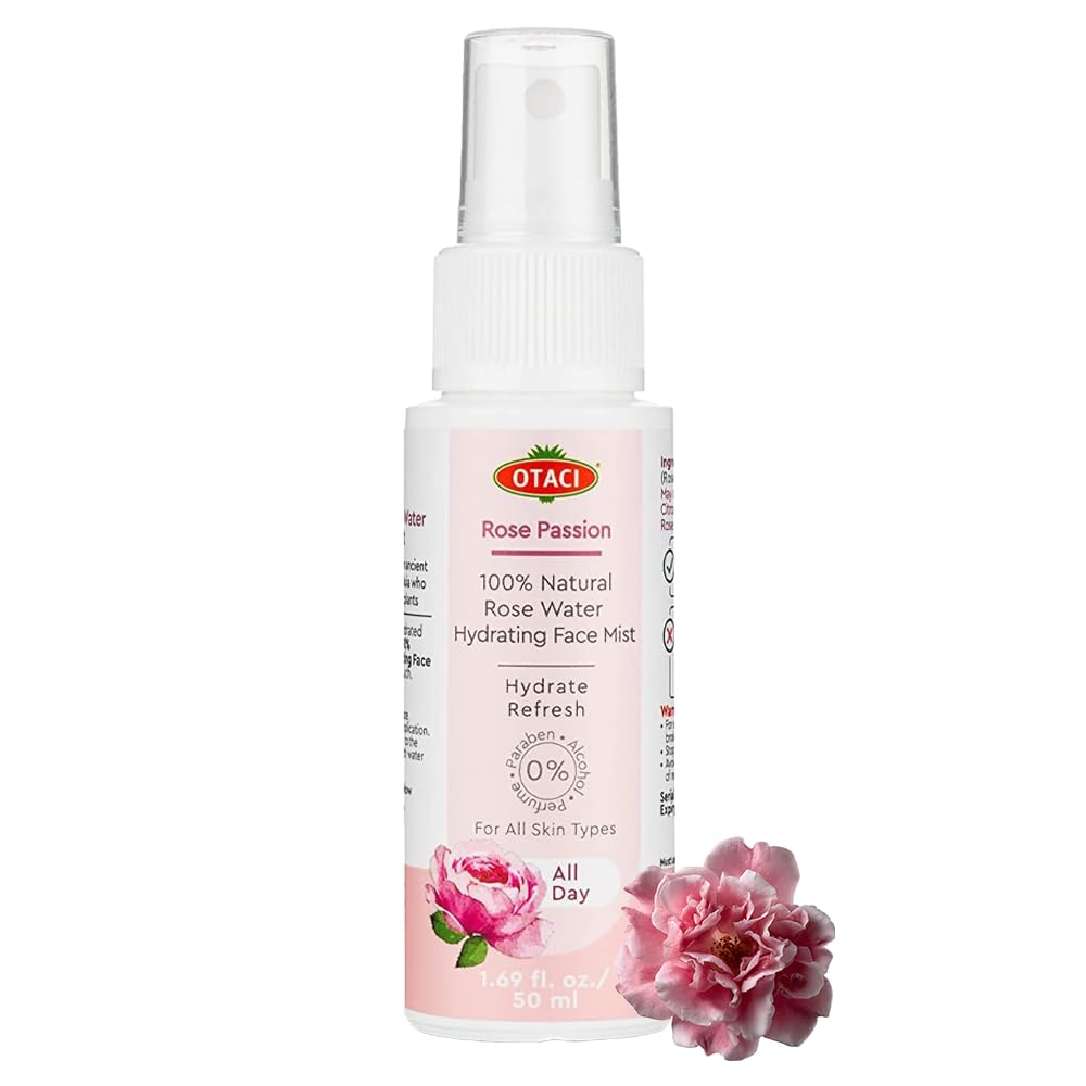 OTACI Rose Passion Face Mist Spray â€“ 100% Natural Rose Water Hydrating Mist for Glowing, Refreshed Skin â€“ Travel Size 50ml â€“ Vegan, Alcohol-Free, for All Skin Types