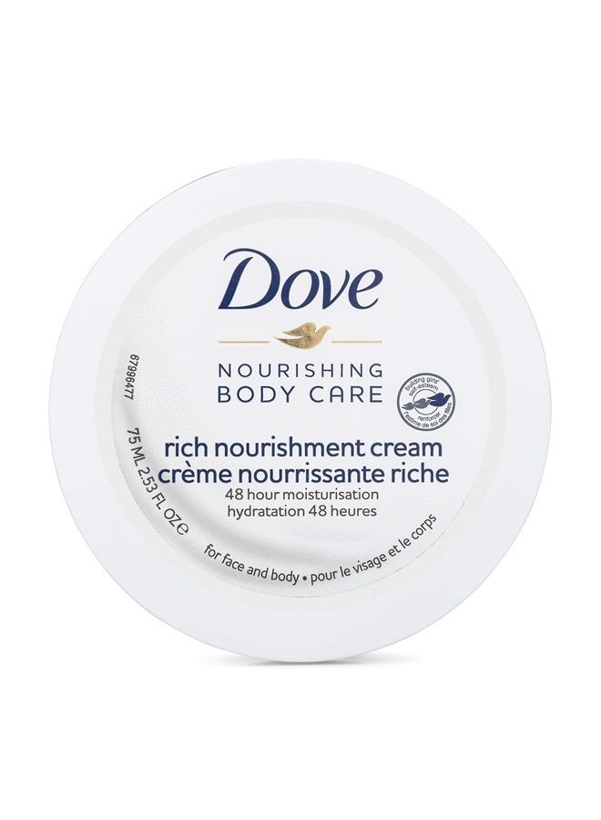 Nourishing Body Care Face, Hand and Body Rich Nourishment Cream for Extra Dry Skin with 48 Hour Moisturization, 2.53 FL OZ (Pack of 1)