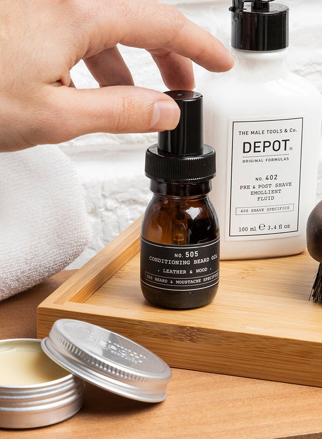 Conditioning Beard Oil in Leather & Wood - Moisturizes & Conditions Beard Hair, Leaves a Rich, Masculine & Earthy Scent (30 ml) - image 2