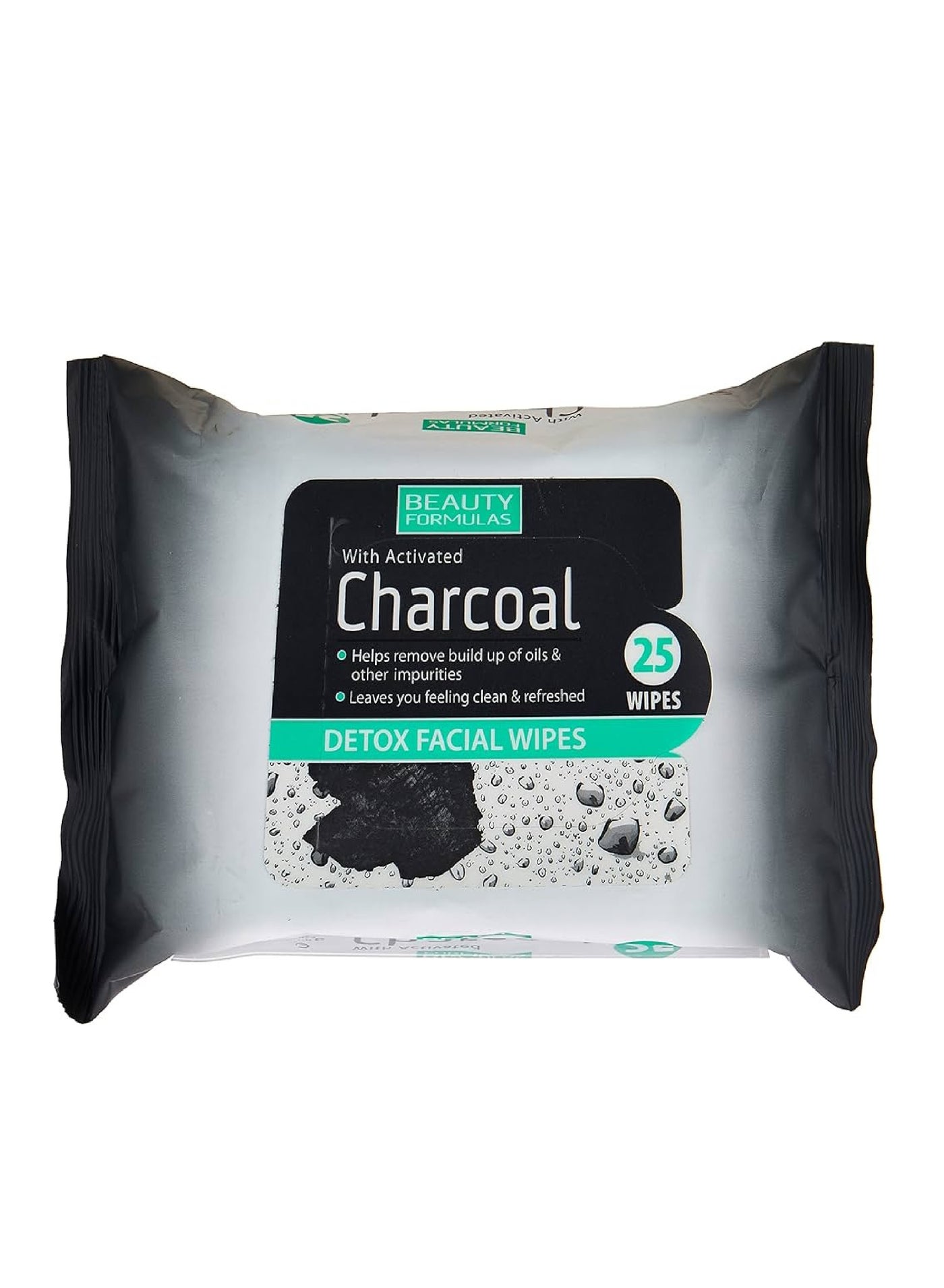 BEAUTY FORMULAS CHARCOAL DETOX FACIAL WIPES 25'S