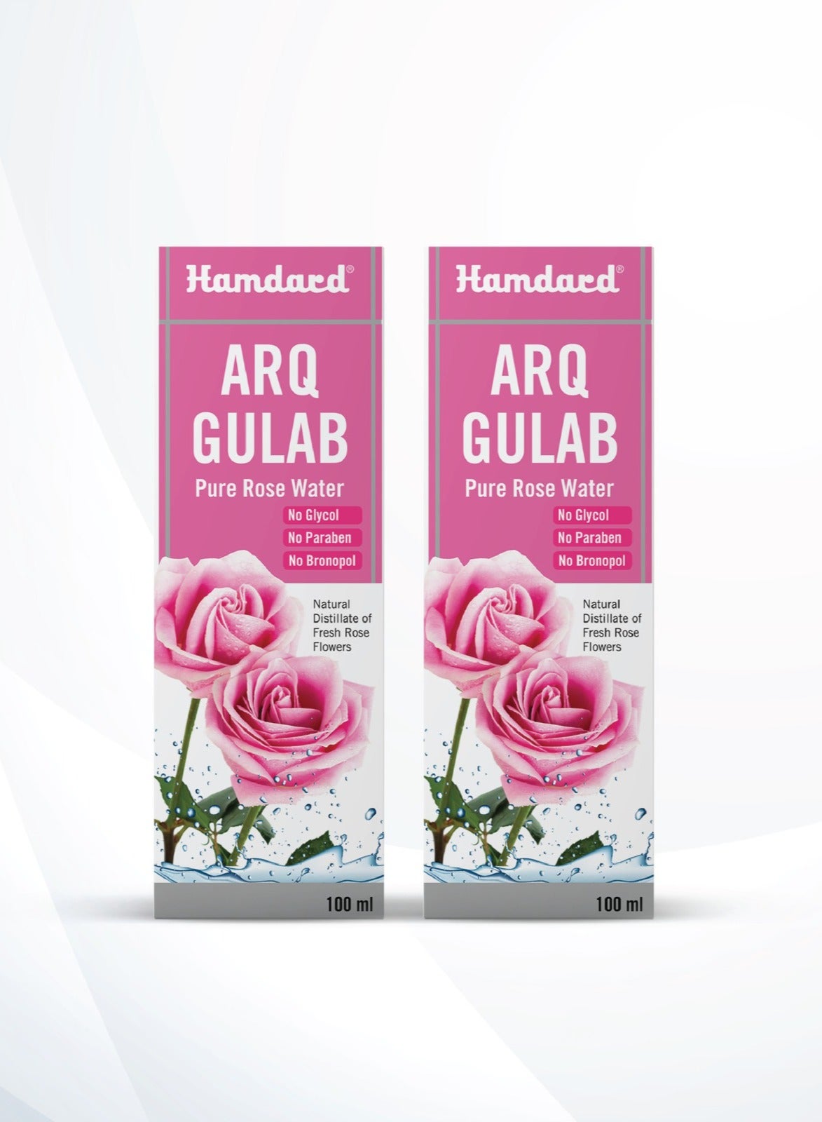 Arq Gulab 100% Pure Rose Water 100ml (Pack of 2)