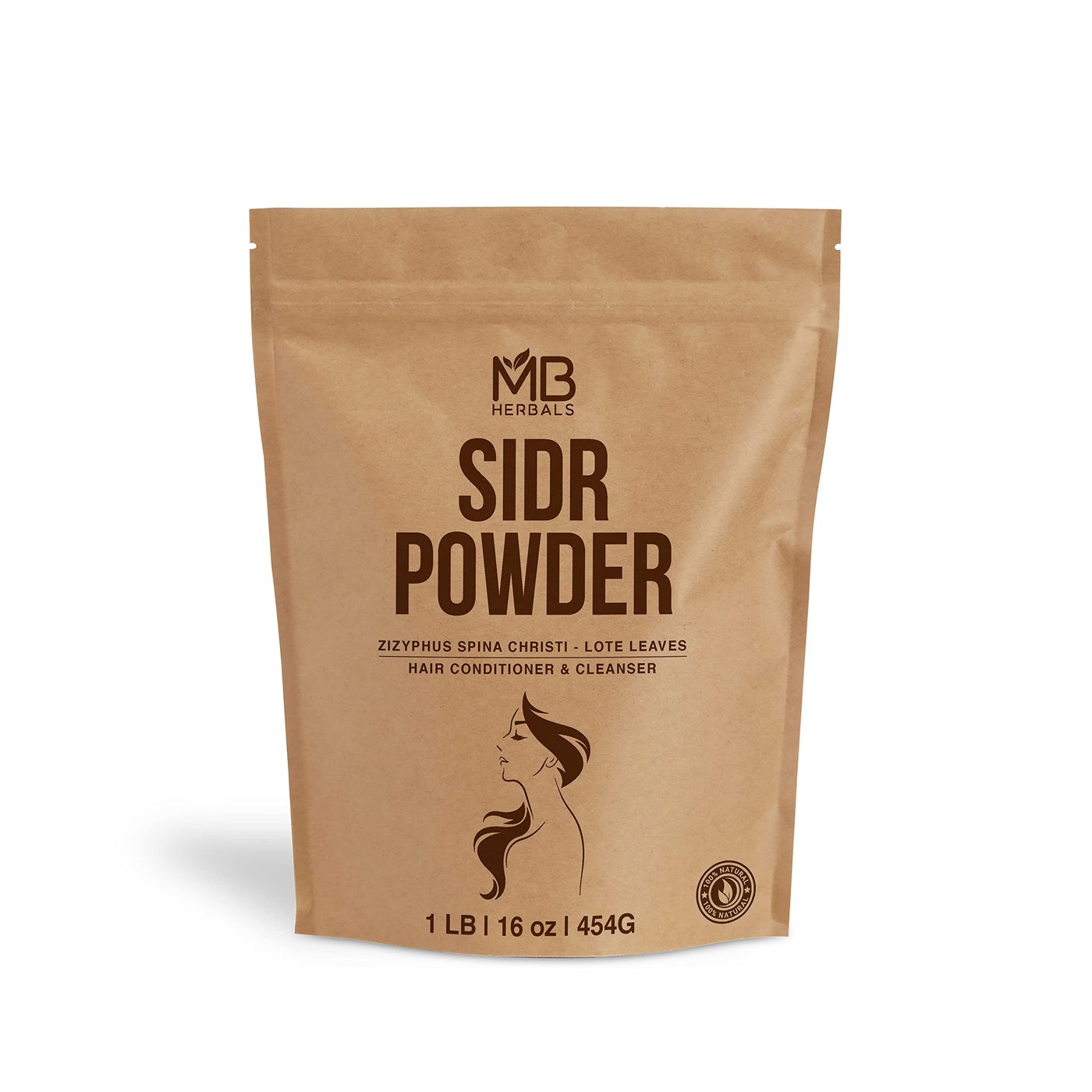 MB Herbals Sidr Powder 16 oz / 1 lb (454 Gram) | WildCrafted | Seder Lote Leaves | Ziziphus spina christi | Natural Hair Conditioner & Cleanser | Sidr 99.5%, Neem 0.5%