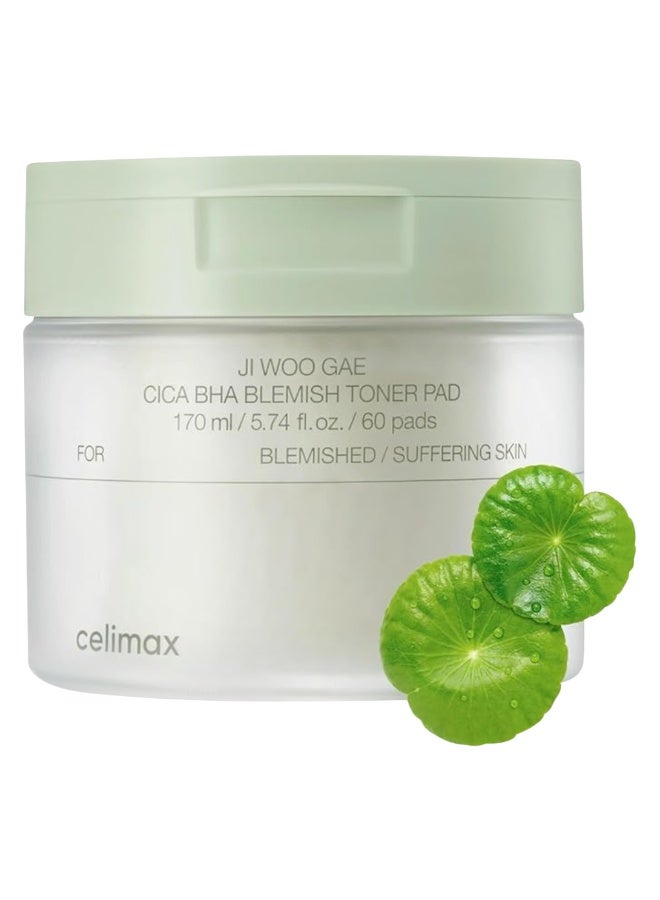 Ji Woo Gae Cica BHA Blemish Toner Pads, Pack of 60's