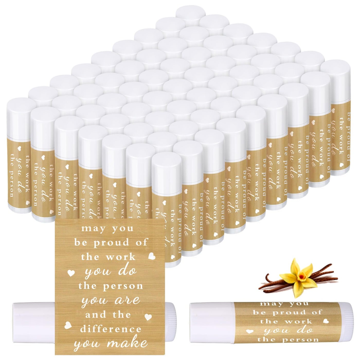 Demissle 100 Pcs Thank You Lip Balm Appreciation Gifts Bulk Inspirational You're the Balm Vanilla Ingredients Lips Care for Thanksgiving Christmas Appreciation Favor Employee Coworker Volunteer