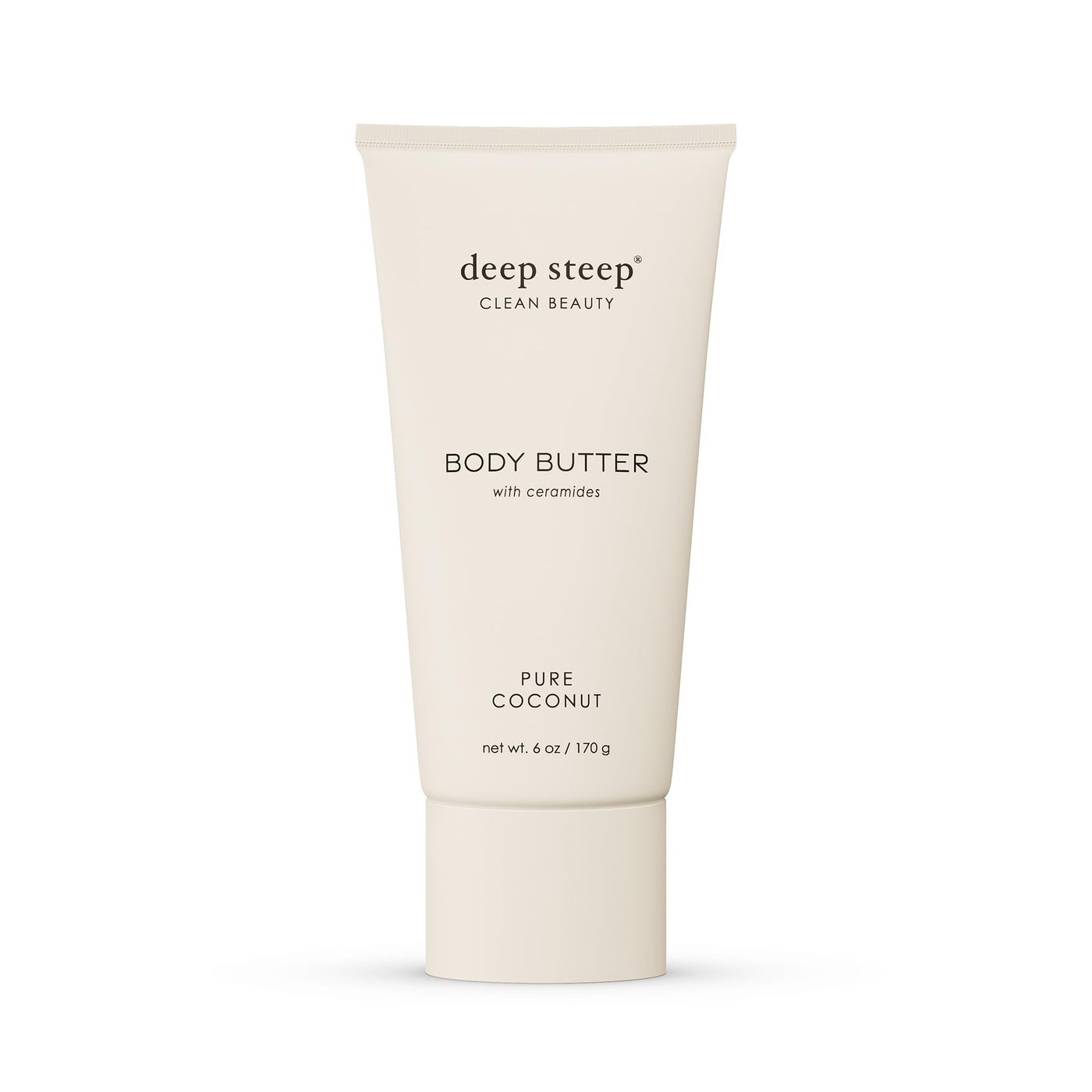 Deep Steep Body Butter, 6 oz â€“ Rich Moisturizer with Ceramides, Coconut Oil, Argan Oil & Aloe Vera â€“ Vegan, Clean Beauty, Smooth & Hydrated Skin (6 Ounces, Pure Coconut)