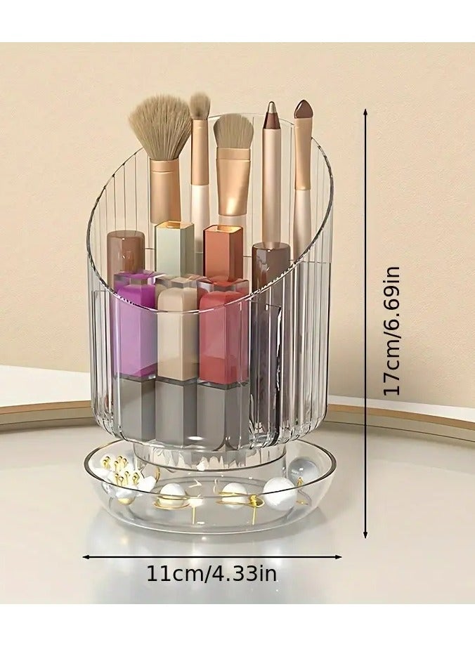 3-Compartment Makeup Brush Holder for Desk, Vanity, Bathroom, and Dresser - Organize Lipsticks, Hair Accessories, and Beauty Tools