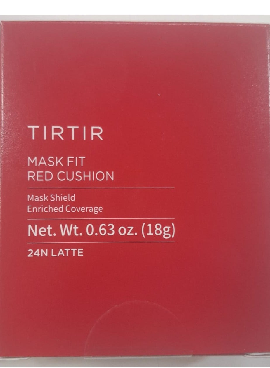 Mask Fit Red Cushion Foundation | Japan's No.1 Choice for Glass skin, Long-Lasting, Lightweight, Buildable Coverage, Semi-Matte (24N Latte, 0.63 Fl Oz (Pack of 1))