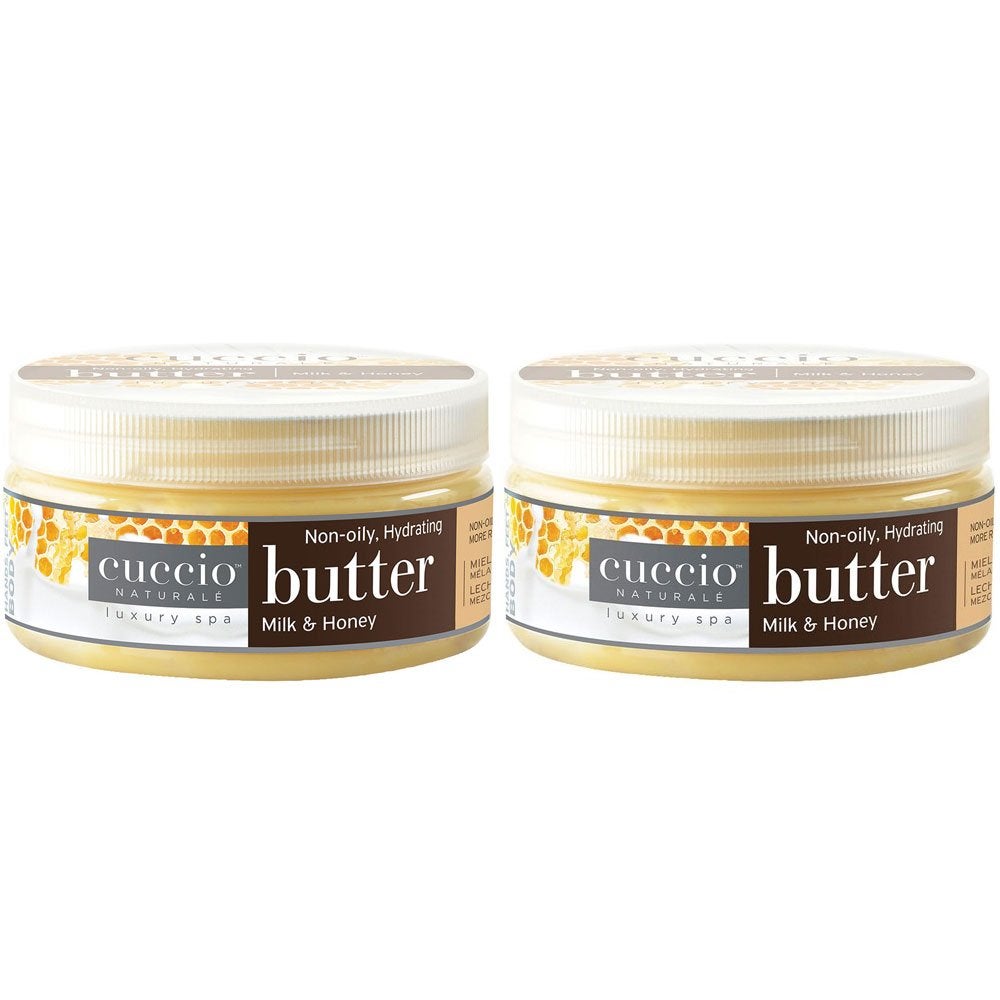 Cuccio Naturale Butter Blend Hydrating Treatment for Hands, Feet & Body â€“ Milk & Honey â€“ Non-Greasy, 24-Hour Moisturization â€“ 8 oz (Pack of 2)