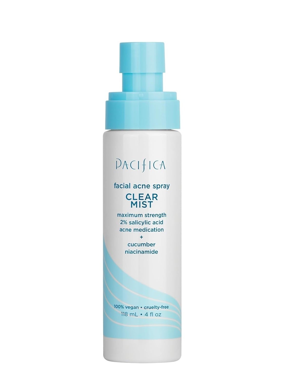 Pacifica Facial Spray for Acne Treatment - Clear Face Mist Acne Spray w/ 2% Salicylic Acid Niacinamide & Aloe - Acne Cleanser - Targets Bacteria for Teens & Adults Vegan Clean Dermatologist Tested