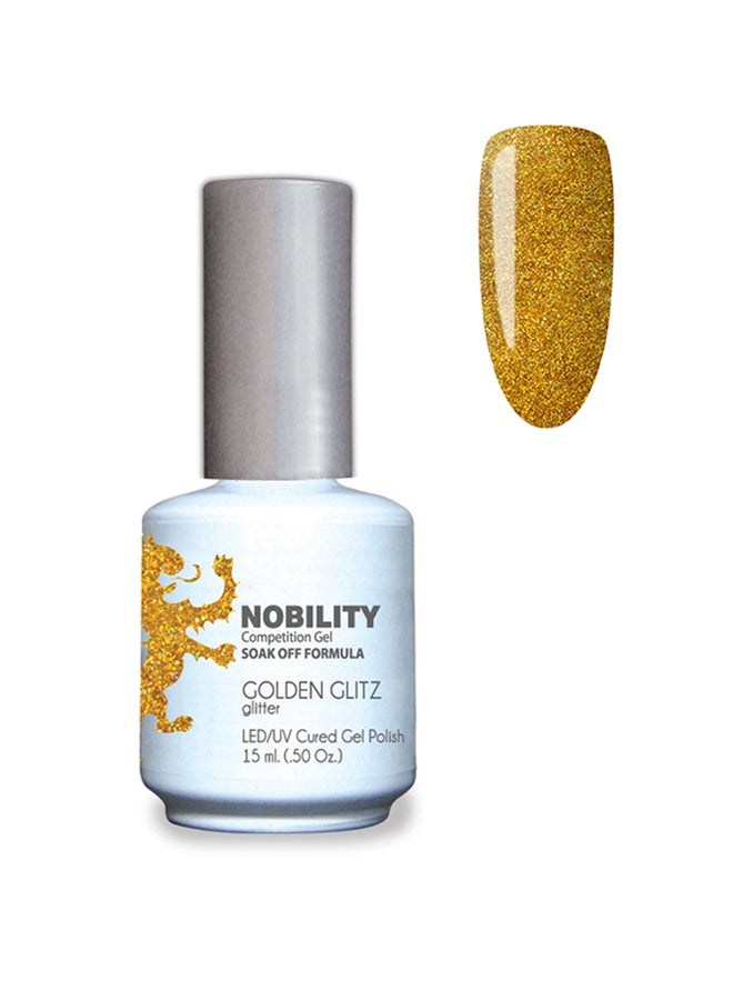 Gel Nail Polish 15 ml, Long Lasting, Chip Resistant, Requires Drying Under UV Led Lamp Golden Glitz Nbgp67