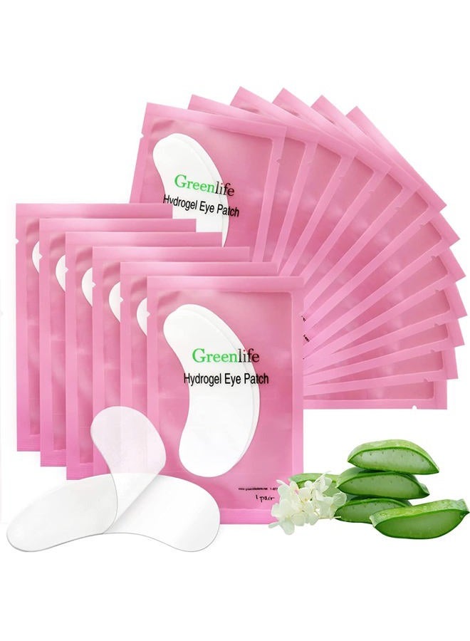 100 Pairs GreenLife Natural Hydrogel Eye Gel Pads - Collagen and Aloe Vera Patches for Under Eyes - Eyelash Extension Kit