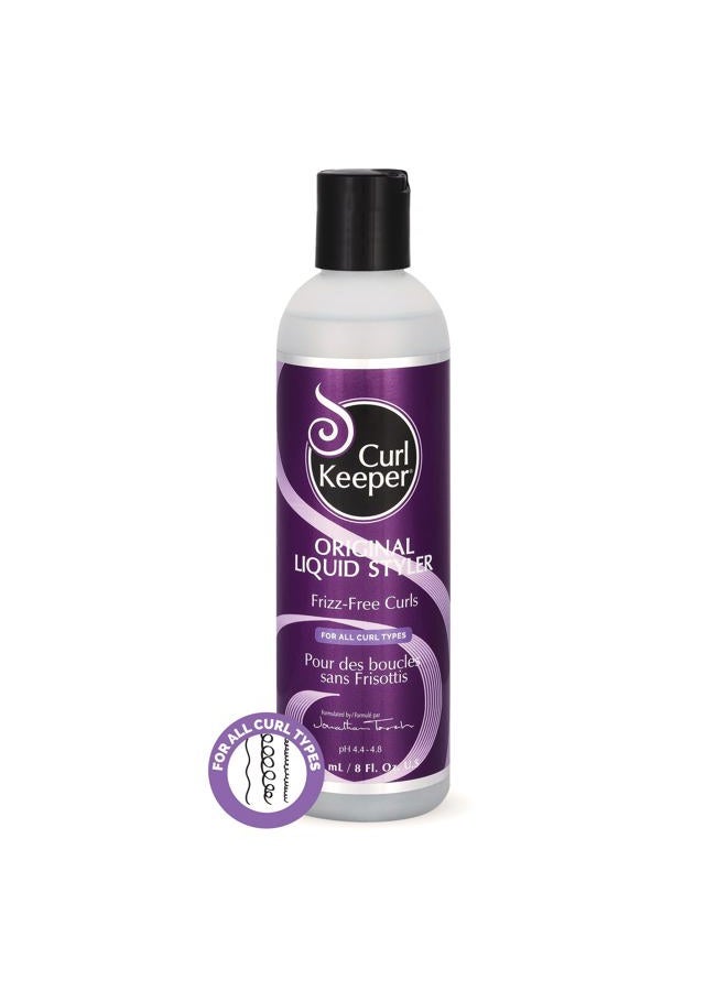 Original Curl Keeper Anti-Frizz Curl Defining Hair Styler (8 Oz) - Lightweight Curl Definer Liquid Gel for All Weather Conditions - Wavy & Curly Hair Products for Women (Cream Alternative)