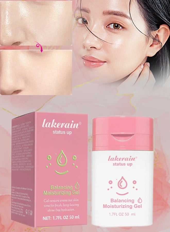 50ml Balancing Moisturizing Gel Status Up Face Balancing Oil Evens Out Skin Tone for Fresh Long Lasting Shine Free Hydration Anti Blue Light Protection and Repair Blue Light Damage Moisturizing Cream