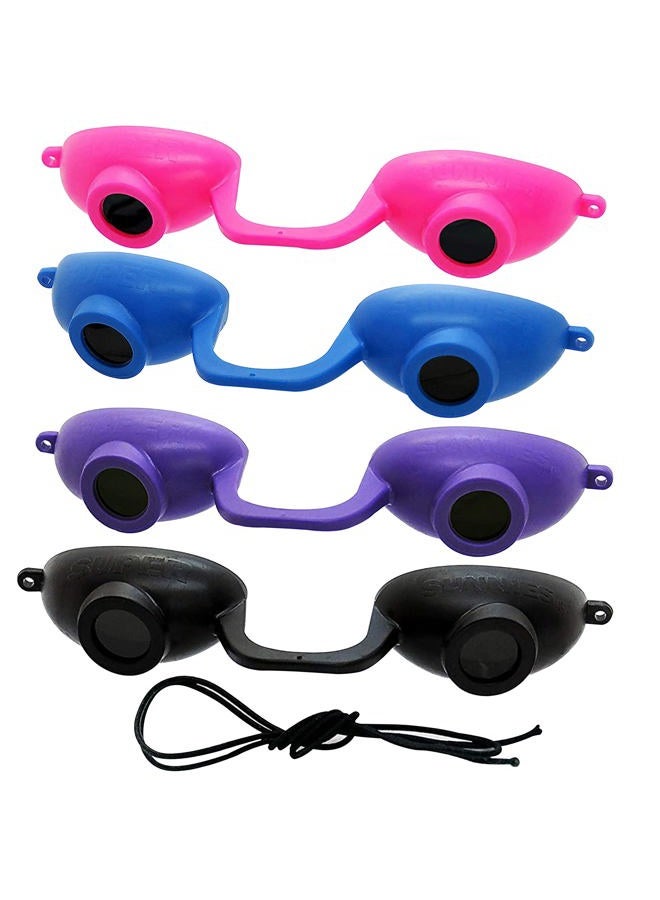 EVO FLEX UV Eye Protection FDA compliant Flexible Tanning Goggles Eyeshields, 4-Pack