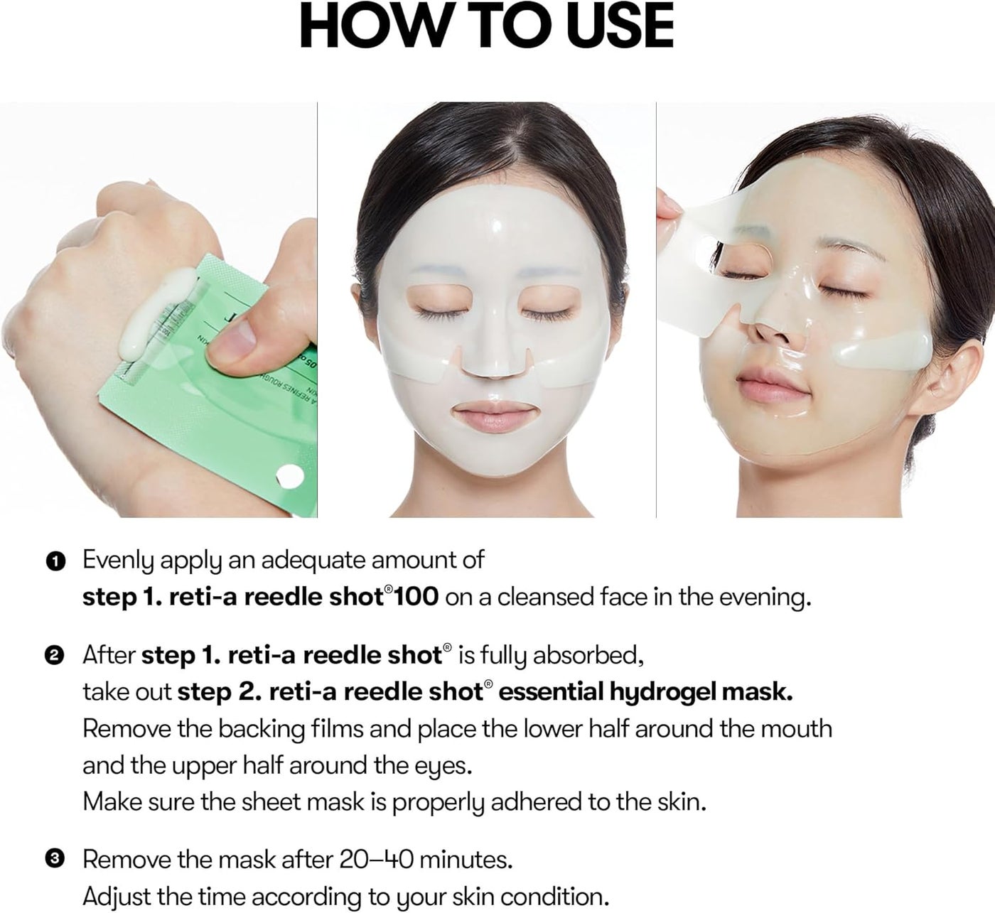 Reti-A Reedle Shot 100 2-Step Hydrogel Mask 4ea | Micro-Needling Retinol Care Mask for Skin Renewal, Firming & Smooth Texture - image 5