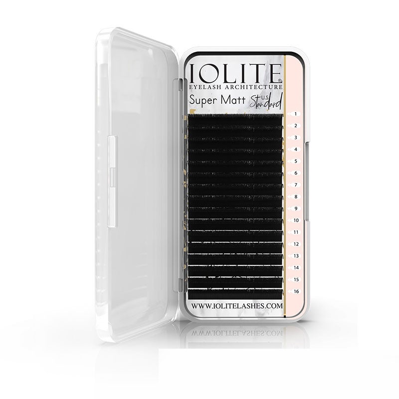 Super Matte Eyelash Extensions – Ultra-Black, Soft & Lightweight for Salon-Quality Volume D Curl 0.10 Thickness Eyelashes Lashes ISMD10T - 14 MM