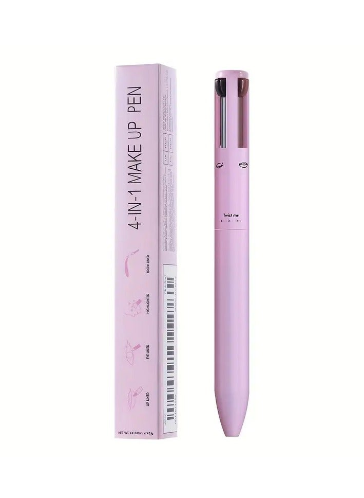 4 In 1 Makeup Pen Eye Liner Lip Liner Highlighter Eyebrow Liner All In One Makeup Pencil Waterproof Lip Color Makeup Beauty Tool For Women For Travel