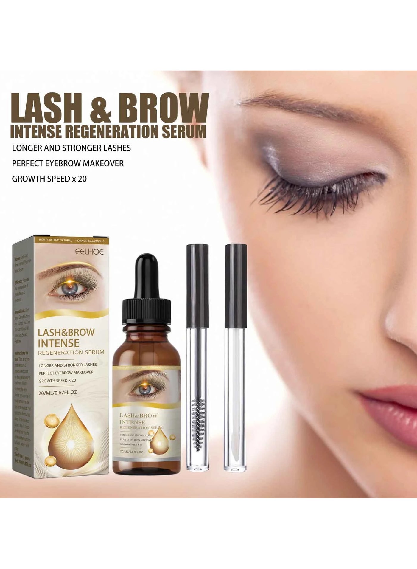 Eyelash Essence - Eyelash Oil for Lengthening, Cruelty Free, Gentle Thickener, Safe Makeup Supplies Eyelash Essence for Women and Men