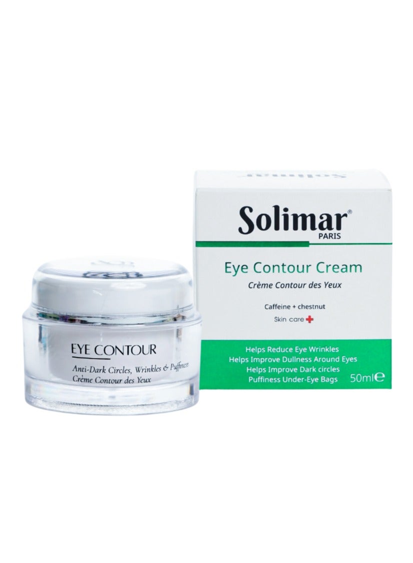 Solimar Paris Eye Contour Cream 50ml – Reduces Dark Circles & Puffiness, Hydrating Eye Cream for Bright, Refreshed Eyes