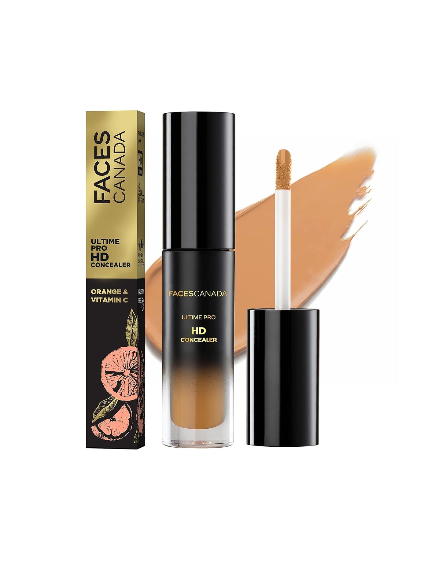 FACESCANADA Ultime Pro HD Medium Coverage All Skin Type Concealer  Toffee Love 3.8ml Natural Matte Finish 12HR Long Stay Blemishes Blends Easily  Orange  Vitamin C Enriched