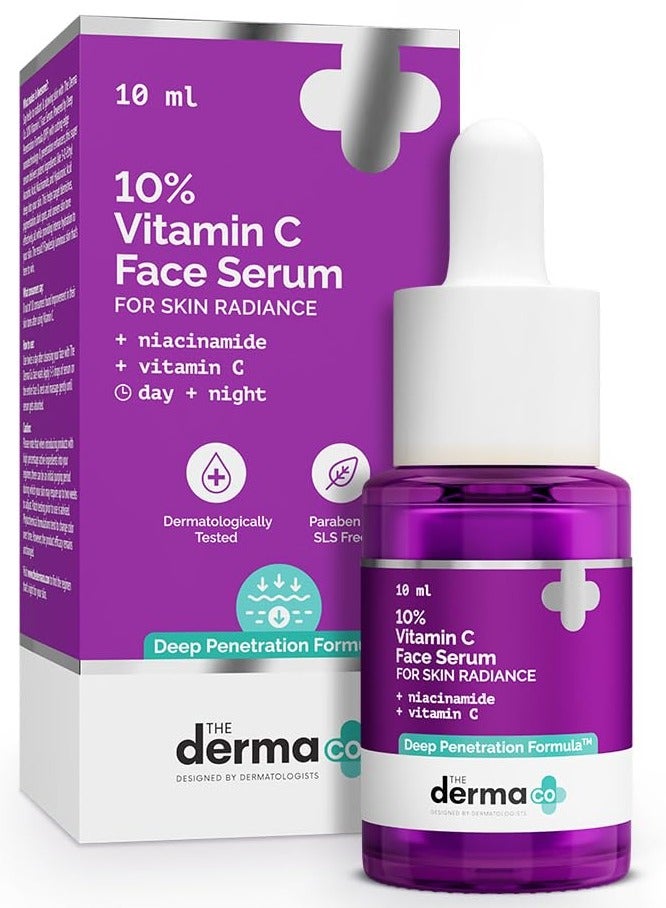 10% Vitamin C Face Serum With Vitamin C 5% Niacinamide & Hyaluronic Acid For Skin Radiance 10ml Dermaco