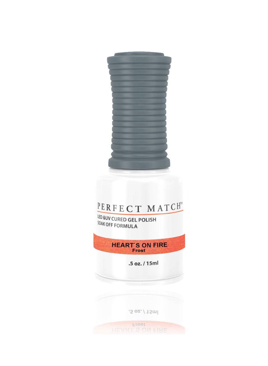 Perfect Match Gel Nail Polish 15ml Soak Off Long Lasting High Shine UV LED Gel Non Toxic Easy Application Wide Color Range for Manicure and Pedicure  Heart's on Fire