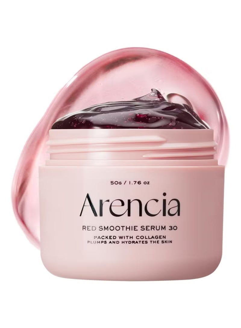 Arencia Overnight Red Smoothie Face Mask Serum, Glowing & Soothing with 30% red collagen, Niacinamide, Peptide, Vitamin E 50g,