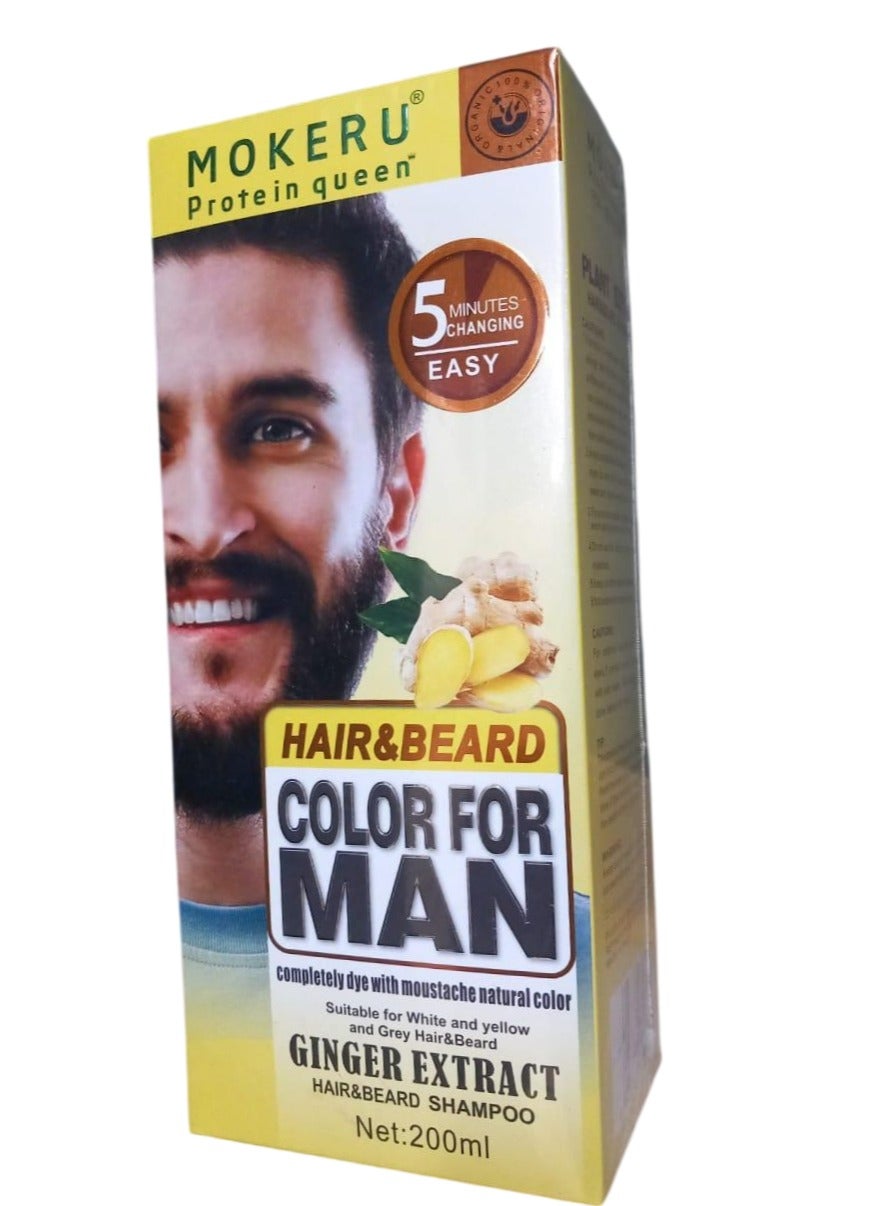 Hair And Beard Color For Man Ginger Extract Shampoo 200 ML